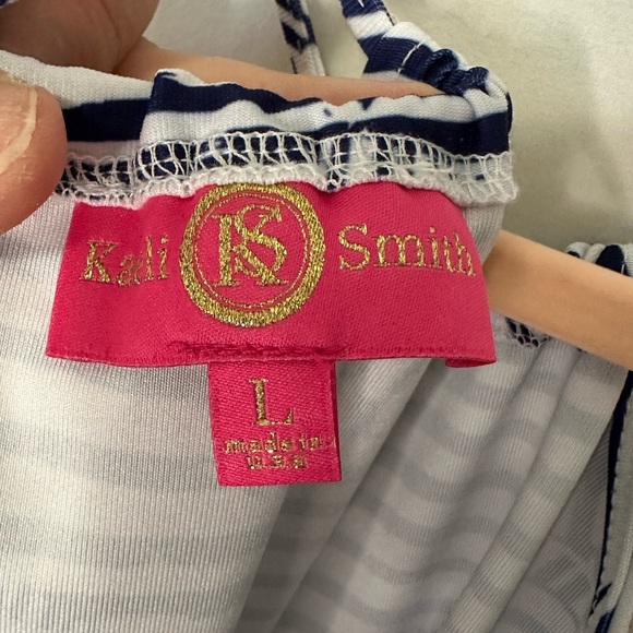 Kaeli Smith Navy and White Striped Swim Coverup - Picture 5 of 9